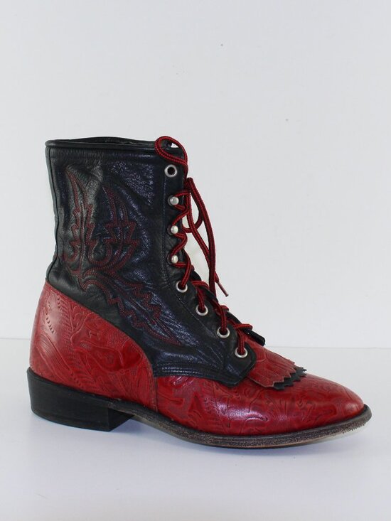 Rocky Mountain Shoes - Vintage Rocky Mountain USA Kiltie Western Boots (7.5 US)